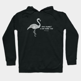 Flamingo - This Planet Is My Home Too - bird lovers design Hoodie